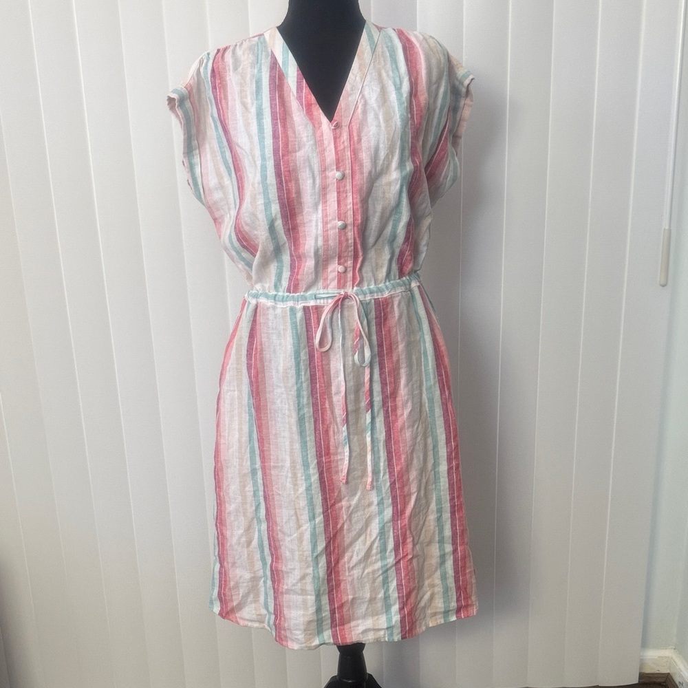 Time and Tru Multicolor Striped Midi Dress